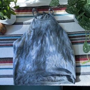 Tie dye grey and white tank top